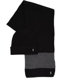 Polo Ralph Lauren - Rugby Stripe 2-piece Hat And Scarf Gift Set - Lyst