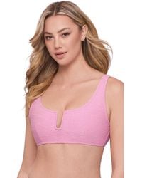 S3 Apparel - Supportive And Sculpting Basket Weave Scoop Back Cutout U-wire Bikini Swimsuit Top - Lyst