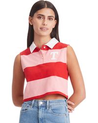 Tommy Hilfiger - Letterman Striped Sleeveless Polo Shirt - Lyst