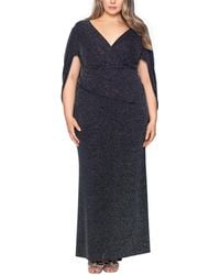 Betsy & Adam - Plus Size Metallic Cowl-back Gown - Lyst