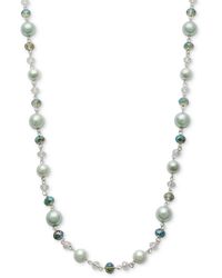 Charter Club - Silver-tone Color Bead & Imitation Pearl Strand Necklace - Lyst