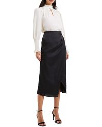 French Connection - Inu Satin Midi Skirt - Lyst