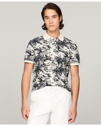 Tommy Hilfiger - Short Sleeve Linen Polo Shirts In Regular Fit With Tropical Print Designs - Lyst