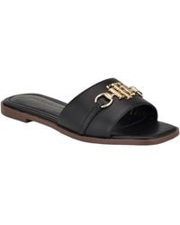 Tommy Hilfiger - Pipper Logo Flat Slide Sandals - Lyst