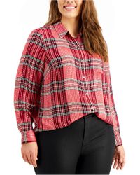 macy's red plus size tops