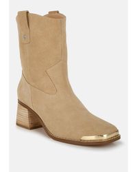 Rag & Co - Emberly Suede Square Toe Ankle Boots - Lyst