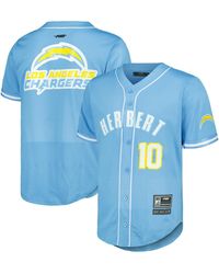 Pro Standard - Justin Herbert Los Angeles Chargers Mesh Baseball Button-up T-shirt - Lyst