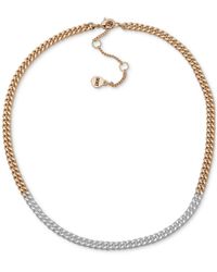 DKNY Two-tone Curb Chain Collar Necklace, 16" + 3" Extender - Metallic