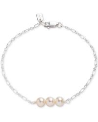 Ralph Lauren - Lauren Sterling Silver Genuine Freshwater Pearl Link Bracelet - Lyst