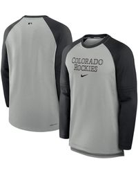 Nike - Heather Gray/black Colorado Rockies Authentic Collection Game Time Raglan Performance Long Sleeve T-shirt - Lyst