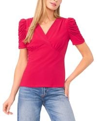 Cece - V-neck Puff-sleeve Top - Lyst