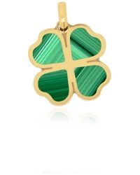 The Lovery - Malachite Lucky Clover Charm 14k Gold 13 Millimeters - Lyst
