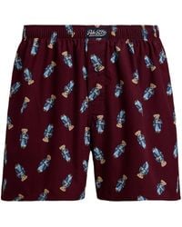 Polo Ralph Lauren - Holiday Bear Printed Woven Single-button Fly Boxers - Lyst