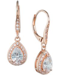 Anne Klein Teardrop Crystal And Pavé Drop Earrings - Multicolor