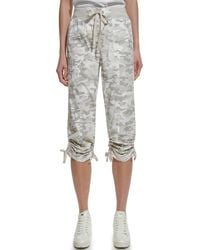 DKNY - Convertible Capri Cotton Poplin Cargo Pants - Lyst