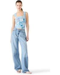 Steve Madden - Rorry Floral Knit Square Neck Top - Lyst