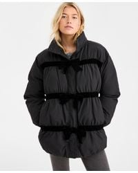 On 34th - Oversized Velvet Bow Puffer Jacket - Lyst