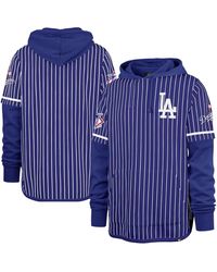 '47 - Los Angeles Dodgers Pinstripe Double Header Pullover Hoodie - Lyst