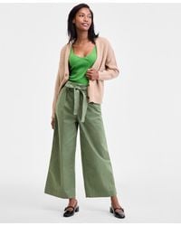 On 34th - High-rise Belted Cropped Wide-leg Pants - Lyst