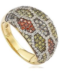 SUZY LEVIAN NEW YORK - Suzy Levian Sterling Silver Cubic Zirconia Pave Multi-color Geometric Ring - Lyst