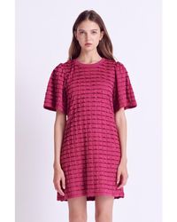 English Factory - Tiered Jersey Mini Dress With Embroidery - Lyst