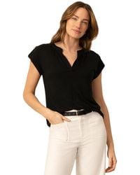 Cable & Gauge - Split Neck Sleeve Tab Top - Lyst