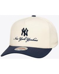 Mitchell & Ness - Mitchell Ness Cream/navy New York Yankees Flawless Stretch-snapback Hat - Lyst