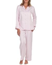 Miss Elaine - 2-pc. Striped Notched-collar Pajamas Set - Lyst