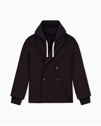 ARMANI EXCHANGE - | Crossover Double Brested Blzer Hoodie - Lyst