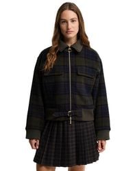 Barbour - Ivybridge Plaid Wool-blend Funnel-neck Jacket - Lyst