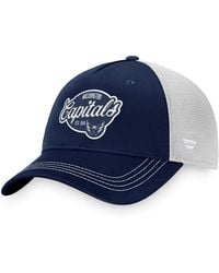 Fanatics - Navy/white Washington Capitals Fundamental Trucker Adjustable Hat - Lyst