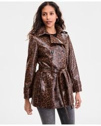 BCBGMAXAZRIA - Double-breasted Faux-leather Belted Trench Coat - Lyst