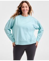 ID Ideology - Plus Size Relaxed Crewneck Fleece Sweatshirt - Lyst