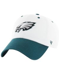 '47 - 47 Brand White/midnight Green Philadelphia Eagles Double Header Diamond Clean Up Adjustable Hat - Lyst