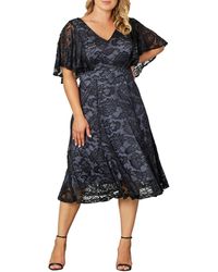 Kiyonna - Plus Size Camille Lace Cocktail Dress - Lyst