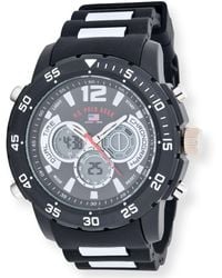 U.S. POLO ASSN. Black And Silver Strap Watch