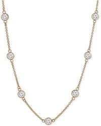 Giani Bernini - 18k Cubic Zirconia Necklace In Rose Gold-plated Sterling Silver - Lyst