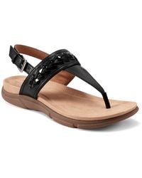 Easy Spirit - Monte Woven T-strap Flat Sandals - Lyst