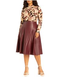 Eloquii - Plus Size Faux Leather Full Midi Skirt - Lyst