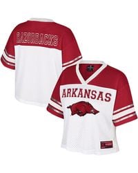 Colosseum Athletics - Arkansas Razorbacks Treasure Cropped Football Jersey - Lyst