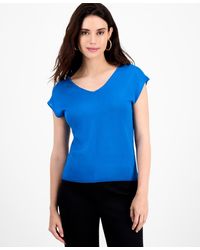 INC International Concepts - Petite Double-v-neck Cap-sleeve Top - Lyst