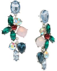 INC International Concepts Silver-tone Multicolor Mixed Stone Holly Linear Drop Earrings, Created For Macy's - Blue