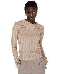 Crescent - Raven Neck Flap Ribbed Sweater Top - Lyst