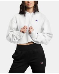 Champion Reverse Weave Crop Hoodie - White