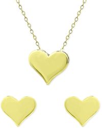 Giani Bernini - 2-pc. Set Polished Heart Pendant Necklace & Matching Stud Earrings - Lyst