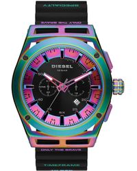 DIESEL - Timeframe Stainless Steel And Silicone Chronograph Watch - Lyst