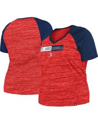 KTZ - St. Louis Cardinals Plus Size Space Dye Raglan V-neck T-shirt - Lyst
