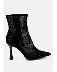 Rag & Co - Samia Sequin Lace Boots - Lyst