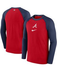 Nike - Atlanta Braves Authentic Collection Game Raglan Performance Long Sleeve T-shirt - Lyst