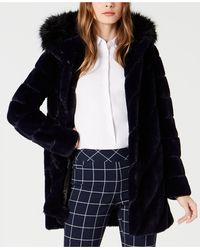 Calvin Klein Hooded Faux-Fur Coat Reviews Coats Jackets Women Macy's |  